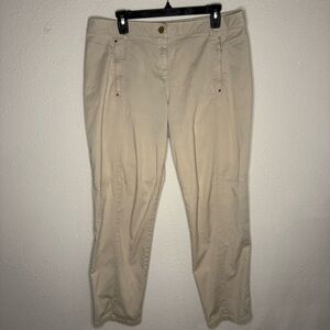 Chico’s Cotton Blend Long Pants Casual Zip Pockets Women’s Size 12 (Chico’s 2)